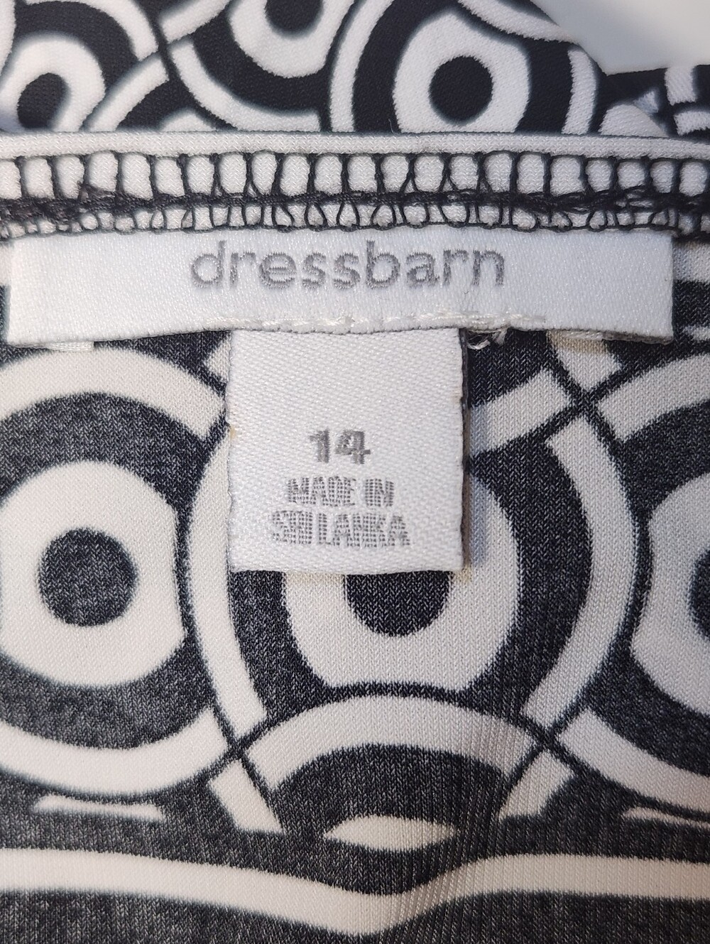 Dressbarn Women's Midi Black & White Dress Size 14 - Picture 5 of 6
